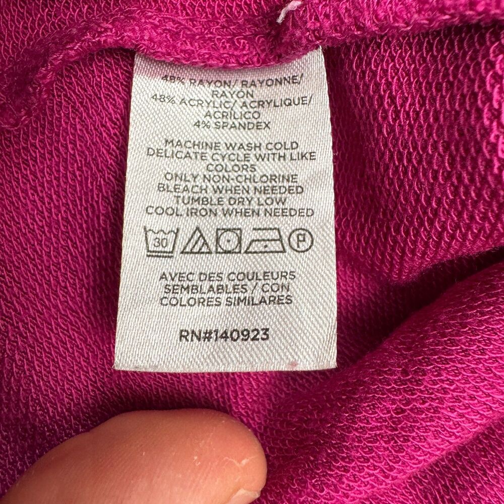Lou & Grey Mini Crew T-Shirt Dress Womens Small Magenta Pink Pocket Short Sleeve - Picture 4 of 12